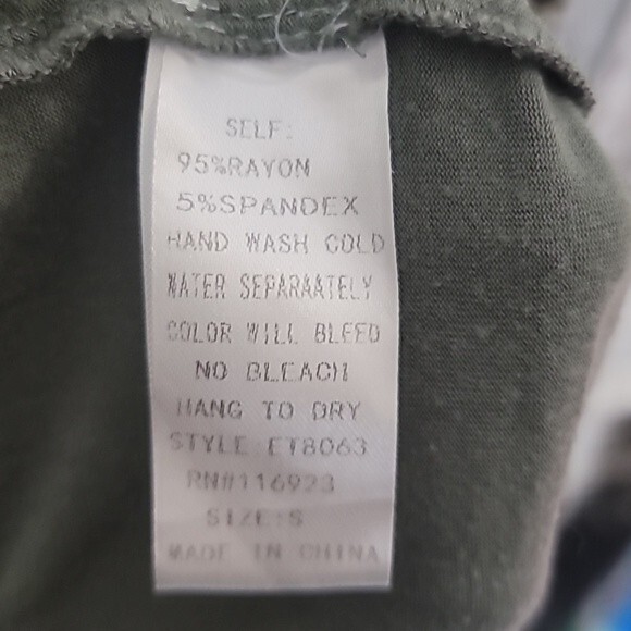 Easel Womens Sage Green Lace Detail Bell LongSleeve Tunic Blouse Oversized Small - Picture 5 of 8